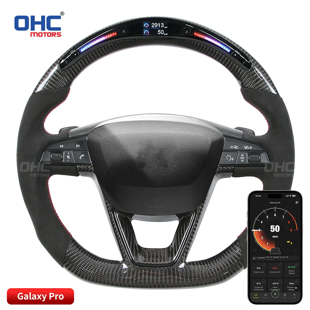 OHC 100% Pure Carbon Fiber Customized Steering Wheel For SEAT Leon FR Cupra 5F MK3 2013-2020 Modified Carbon Fiber