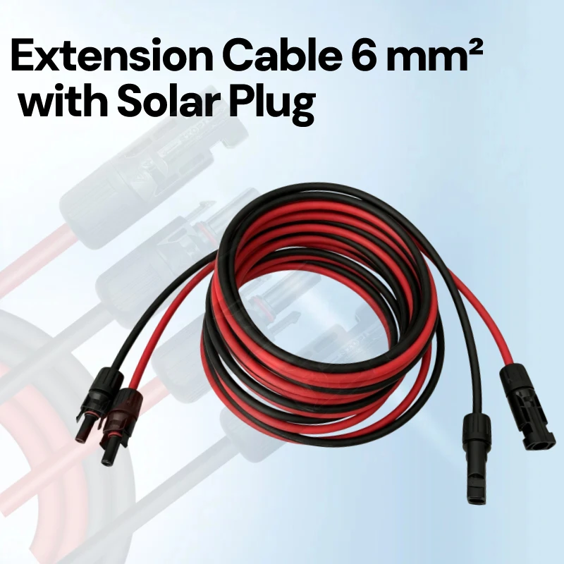 5/10M 6mm² Solar-Verlängerungskabel mit Solarstecker Rot/Schwarz PV-Kabel für Solarmodule Wohnmobil Boot Camper Photovoltaik-System