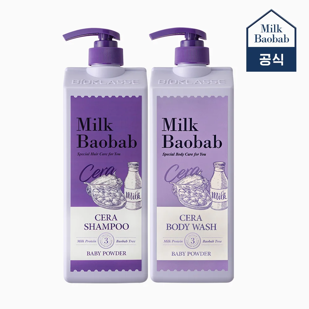 [Milk Baobab] cera shampoo + body wash baby powder 1.2L