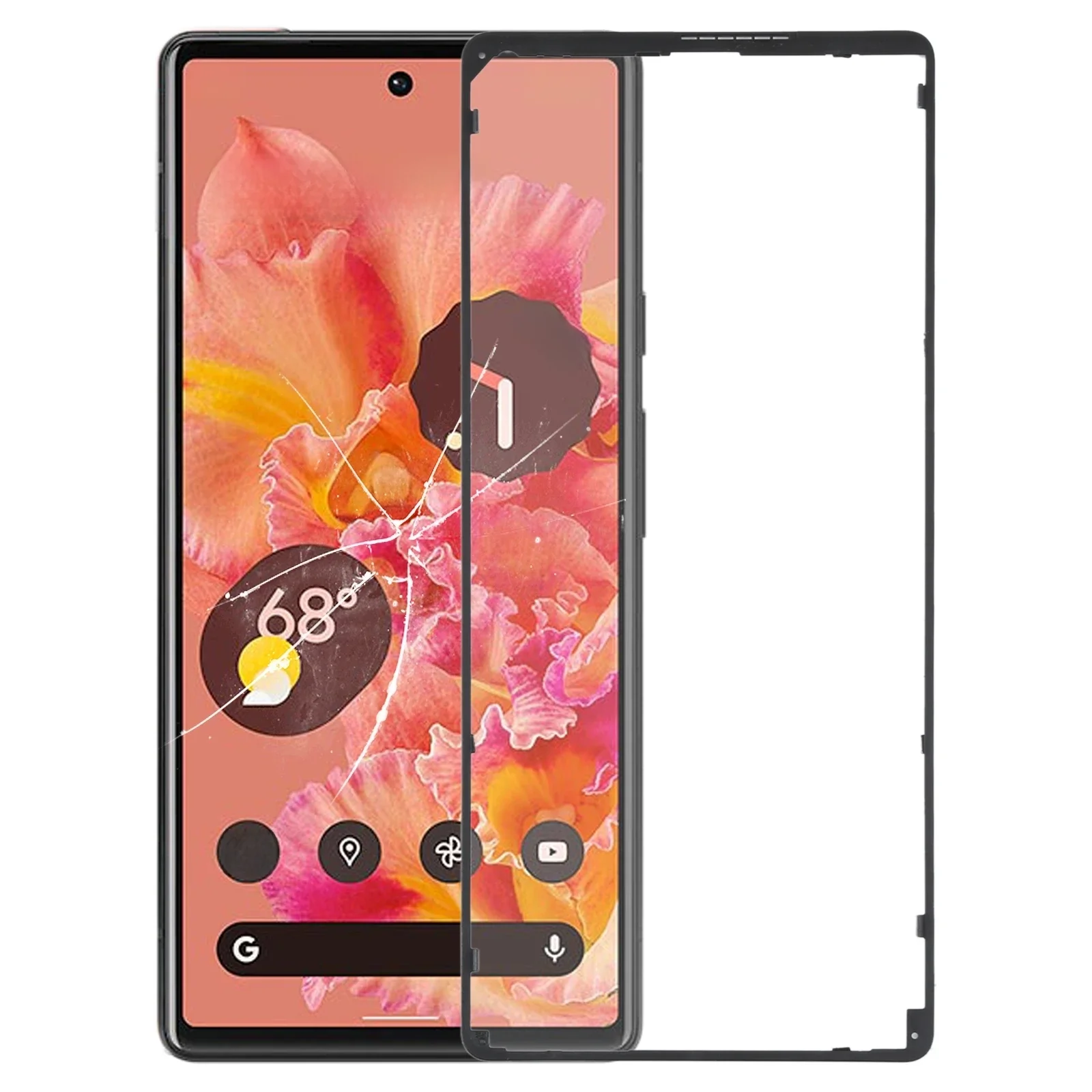 Original Front LCD Screen Bezel Frame for Google Pixel 6 / Pixel 6 Pro / Pixel 7 / Pixel 7 Pro / Pixel 8 / Pixel 8 Pro