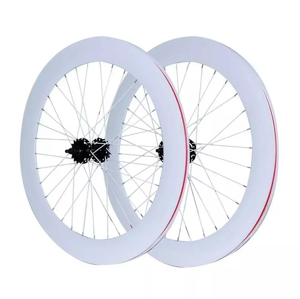 AliExpress NONE Bike Wheel Rim Hight 70mm Front Rear 32H Hub Single Speed Bicycle Wheelset Fixed Gear Aluminum Alloy Flip-flop Fixie Track Parts