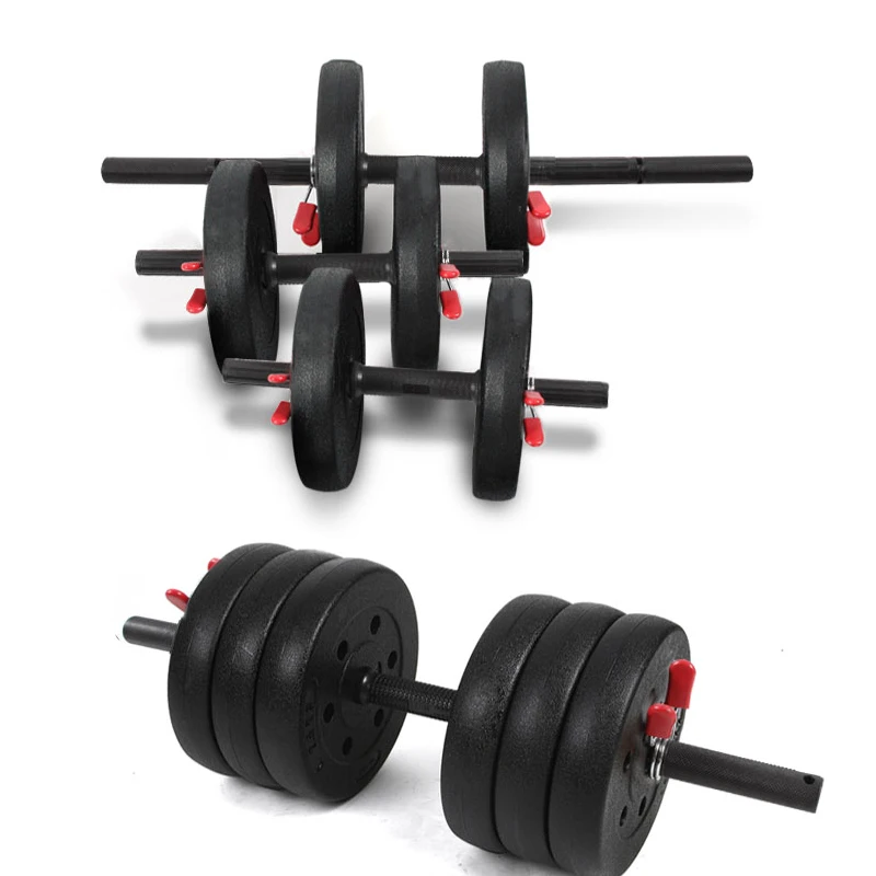 Bansuk sports PVC Barbell 12kg ~ 19kg Set Assembly Dumbbell Weight-adjustable Dumbbell Home Training Fitness Fitness