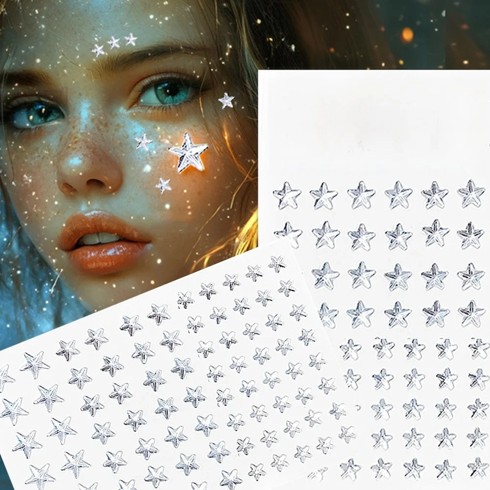 Étoile visage maquillage diamant Patch éblouissant étoile Festival moderniste visage autocollants femmes filles coloré strass tatouage yeux déco