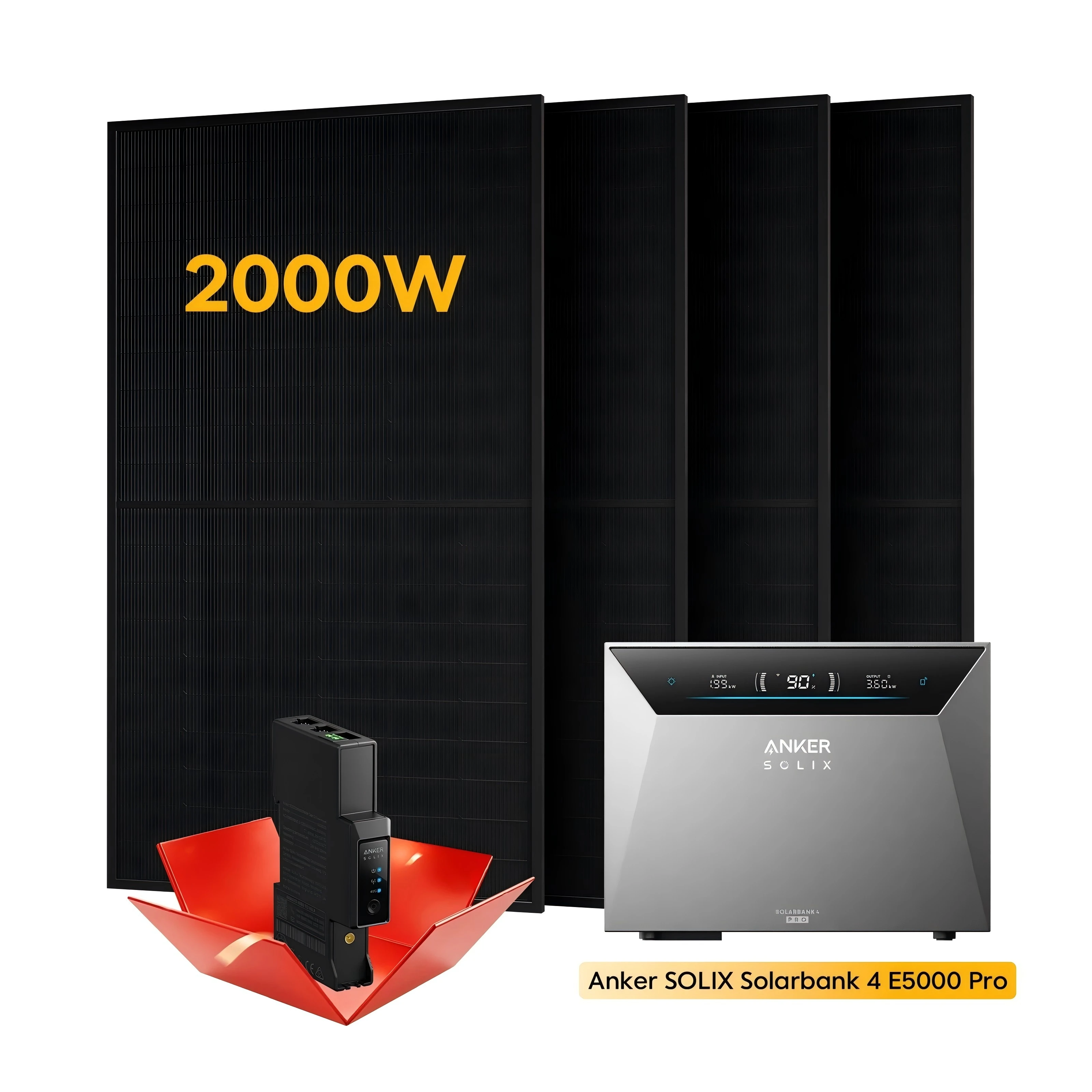 2000W Balkonkraftwerk mit Speicher Anker Solix Solarbank 4 E5000 Pro Komplettset