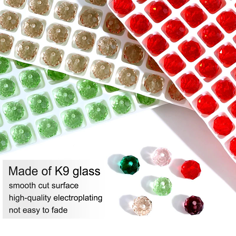 170/84PCS 4-8mm Runde Glas Kristall Lose Perlen Facettierte Rondelle Spacer Perlen Handwerk Armband Halskette schmuck Machen für DIY – Detail 7