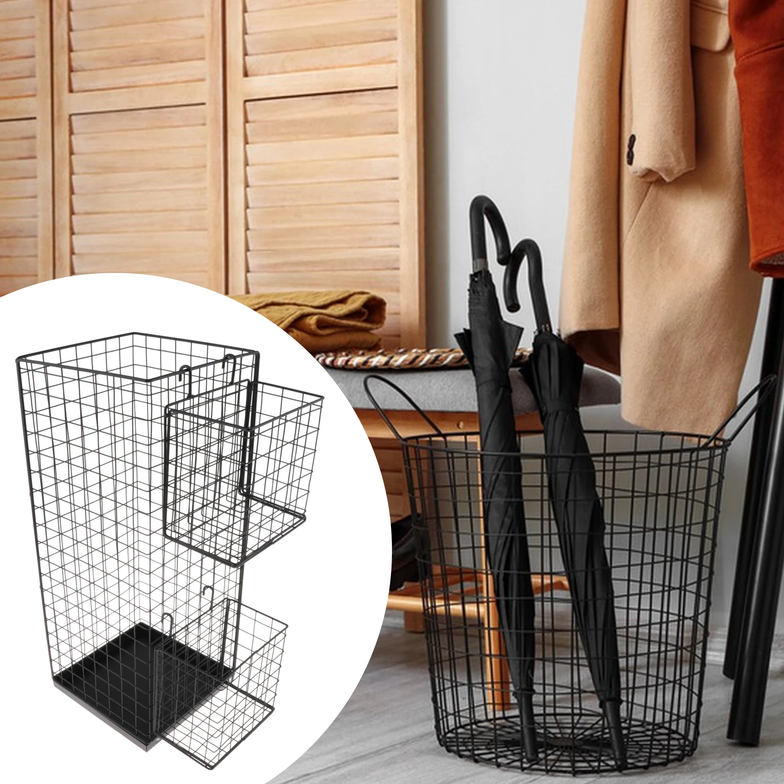 Metal Umbrella Holder Stand Rack Freestanding Convenient Umbrella Storage Organizer  for Entryway Supermarket Hotel Porch