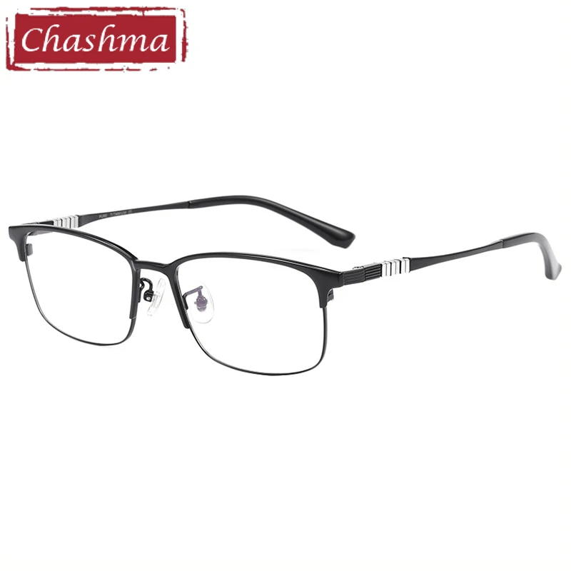 Chashma Prescription Glasses Gentleman Pure Titanium Eyeglasses Frames for Recipe Eyewear Optical Progressive Lenses Spectacles