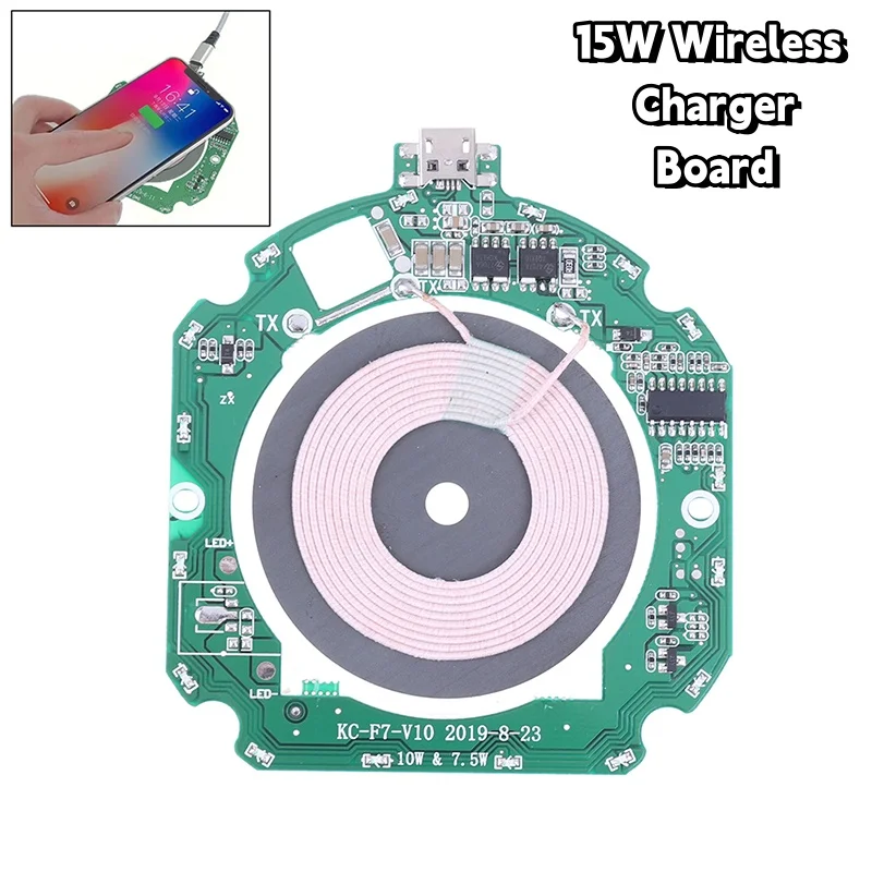 15W 10W Wireless Charging PCBA Motherboard Transmitter Module Wireless Charger 5V 9V DIY Circuit Board