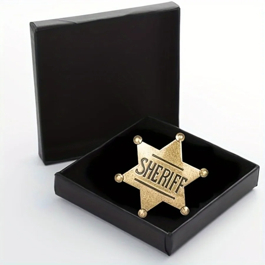 قطعة واحدة من شارة شريف الذهبية، طراز غربي قديم، مناسبة لإكسسوارات لعب الأدوار لفتاة رعاة البقر/الراعي البقر، أزياء الحفلات