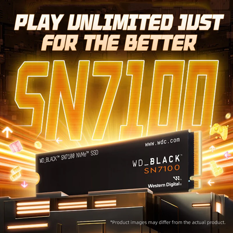 WD SN7100 SSD BLACK NVMe PCIe 4.0x4 1 تيرا بايت 2 تيرا بايت 4 تيرا بايت محرك أقراص الحالة الصلبة الداخلي M.2 2280 سرعة قراءة تصل إلى 7,250 ميجابايت/ثانية لألعاب الكمبيوتر