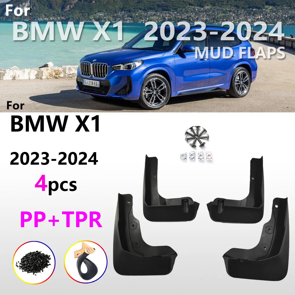 4pcs Tyre fender Mudguards For BMW X1 2023 2024 U11 U12 Mud Flaps Tyre Mudflaps Splash Guards Mudguards Mud Fenders Accessories