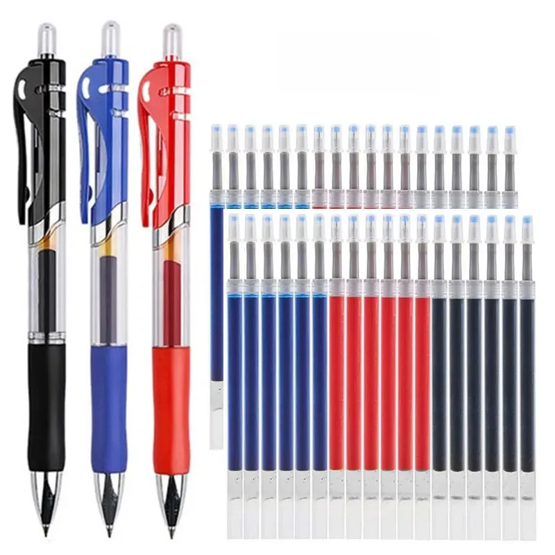 43 PCS Zestaw długopisów żelowych i wkładów Artykuły papiernicze Długopis Kawaii Czarny/czerwony/niebieski tusz 0,5 mm niebieski długopis Artykuły biurowe Artykuły szkolne — zdjęcie 2