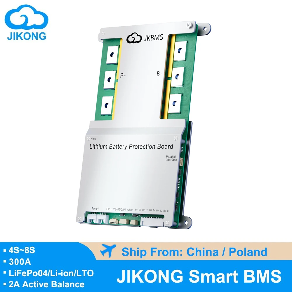 JIKONG 8S Active BMS B2A8S30 Smart BMS 2A Active Balance с BT RS485 Bluetooth 40A 100A 200A 300A Lifepo4 Li-Ion Lto Balancer