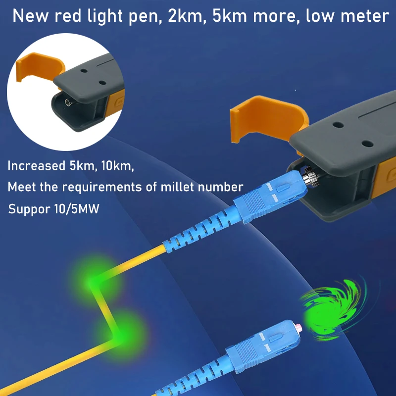 2023 New 5MW, 10MW VFL Visual Fault Locator,Recargable Fiber Optic Green Laser Pen FTTH Fiber Optic Cable Test Green Light Pen