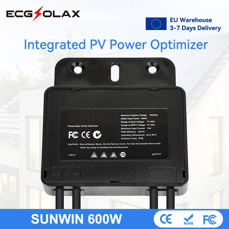 ECGSOLAX Optymalizator mocy fotowoltaicznej MPPT 600W 60V Wejście IP67 Monitorowanie panelu słonecznego w czasie rzeczywistym Ograniczanie napięcia Anti-Hotspot