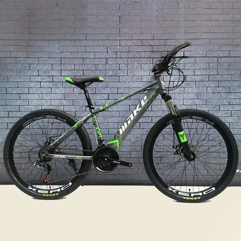 AliExpress OLOIU Variable Speed Mountain Bike for Male and Female Students High Carbon Steel Double Disc Brake 30 Ring 26 Inch 24 Speed New 2024