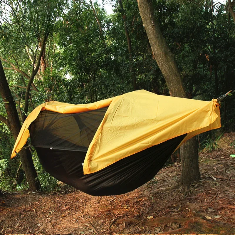 Podróżny hamak z moskitierą na zewnątrz kemping wodoodporny hamak turystyczny camping zintegrowany namiot — zdjęcie 2