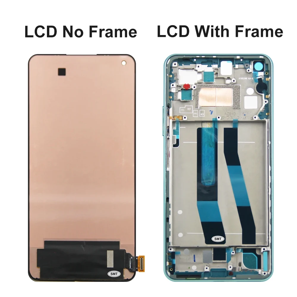 Screen Xiaomi 11 Lite 5G NE Lcd Display Digital Touch Screen with Frame Part for Mi 11 Lite 5G NE 2109119DG 2107119DC 2109119DI