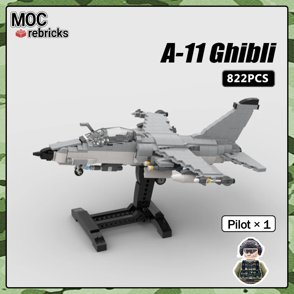 Military Weapons Series MOC Bricks Air Force A-11 Ghibli Fighter Building Blocks WW2 Aircraft Model DIY Set Boy Toys Gifts