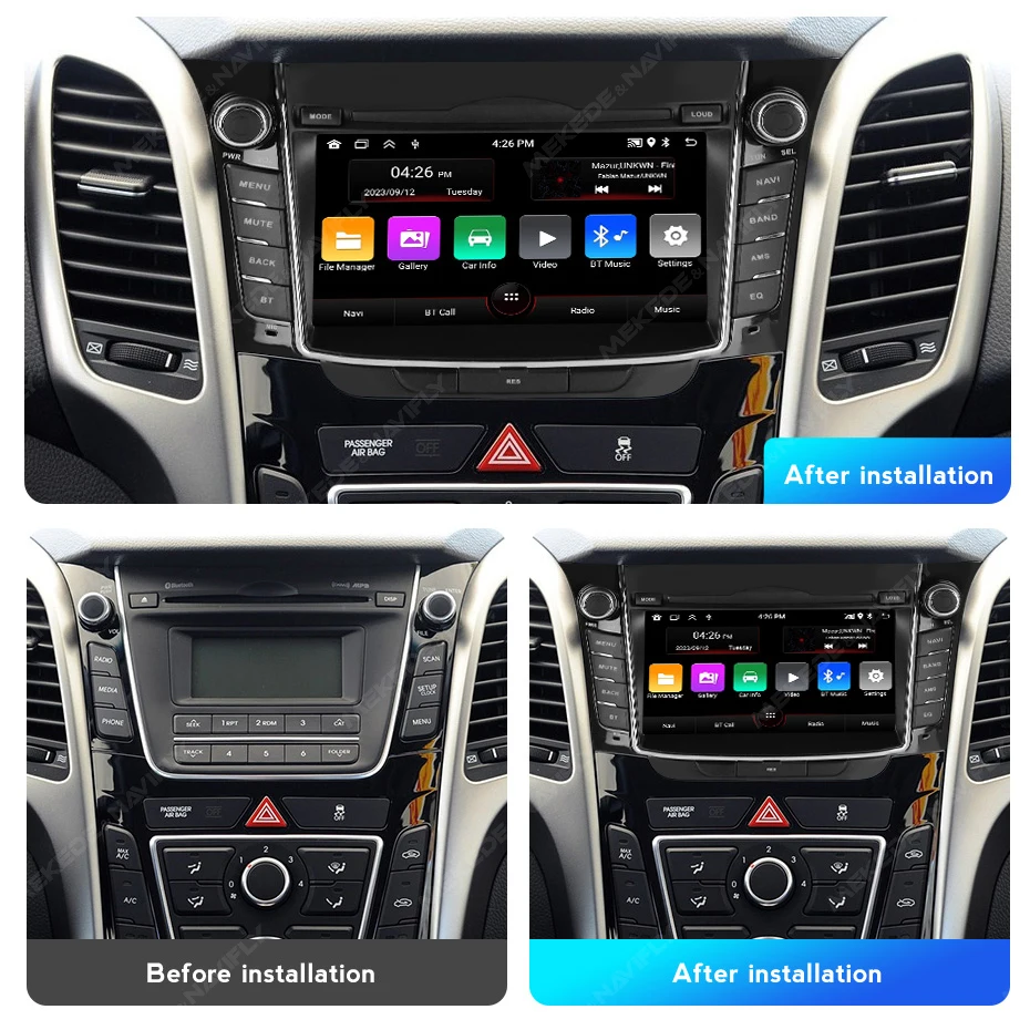 Navifly 7 inch Android Car Radio For Hyundai i30 Elantra GT 2011-2017 GPS Navigation Carplay Auto Multimedia Video Player Stereo