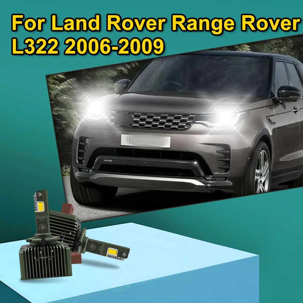 

2Pcs HID To LED Headlight Bulbs Copper Tube Lamps For Land Rover Range Rover L322 2006 2007 2008 2009 Canbus 30000LM D1S D1R 12V