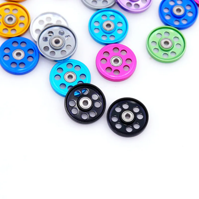 RFDTYGR  Light Strong Aluminum 17mm Rollers Self-made Parts For Tamiya Mini 4WD Colored Aluminum Guide -Wheel   95563  4Sets/lot