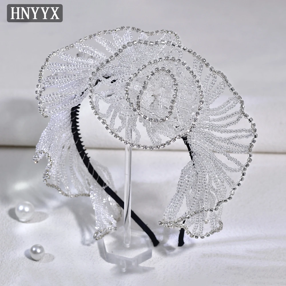 

HNYYX Crystal Beaded Headband Rhinestone Hair Hoop Luxury Headwear Vintage Headdress Fashion Party Tiara Hair Accessories A97