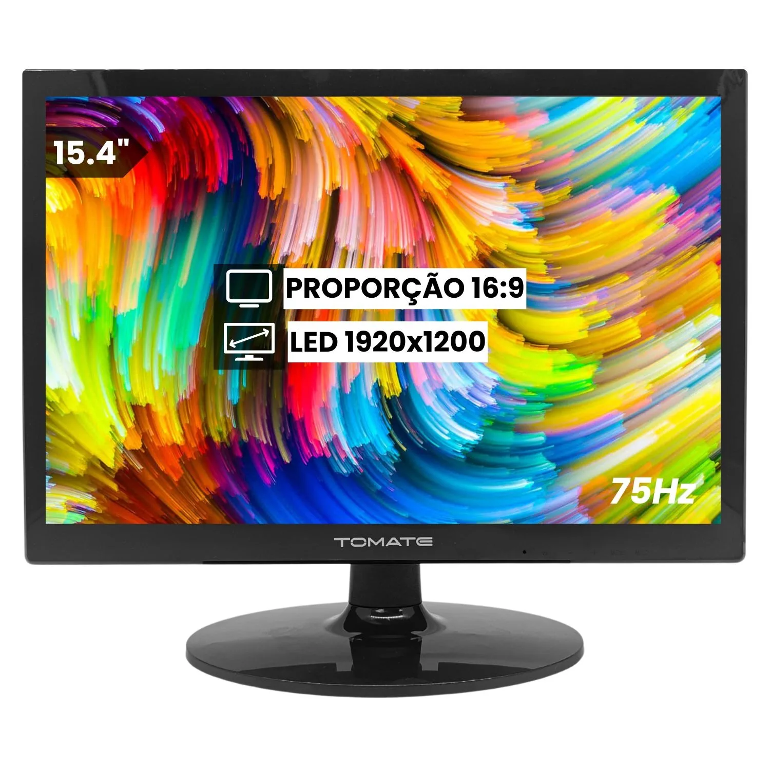 شاشة LED كاملة الوضوح 15.4 75 هرتز HD-MI وVGA، دقة 5 ميجا 1920x1200