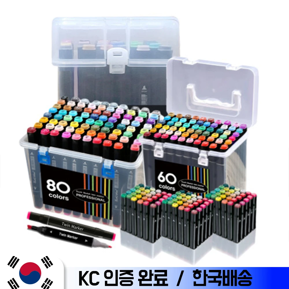 Drawing maca 48 colors Korea shipping twin maca pen color PP case KC certified Touch marker