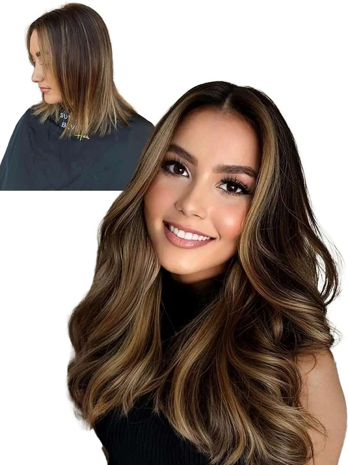 LOVELINE 40G 80G الشريط في شعر مستعار بشري Omber Balayage براون مستقيم عذراء شعر ريمي 14-24 بوصة شعر الإنسان للنساء