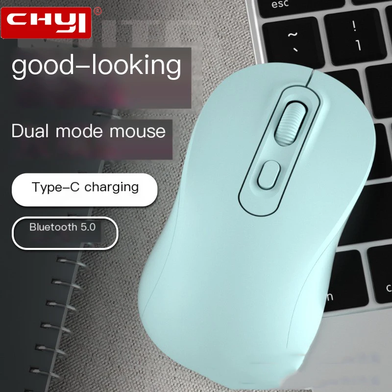 

Chuyi New Wireless Mouse Bluetooth Dual Mode Silent Ergonomic Type-C Charging for Office Home Laptop and Desktop Computer