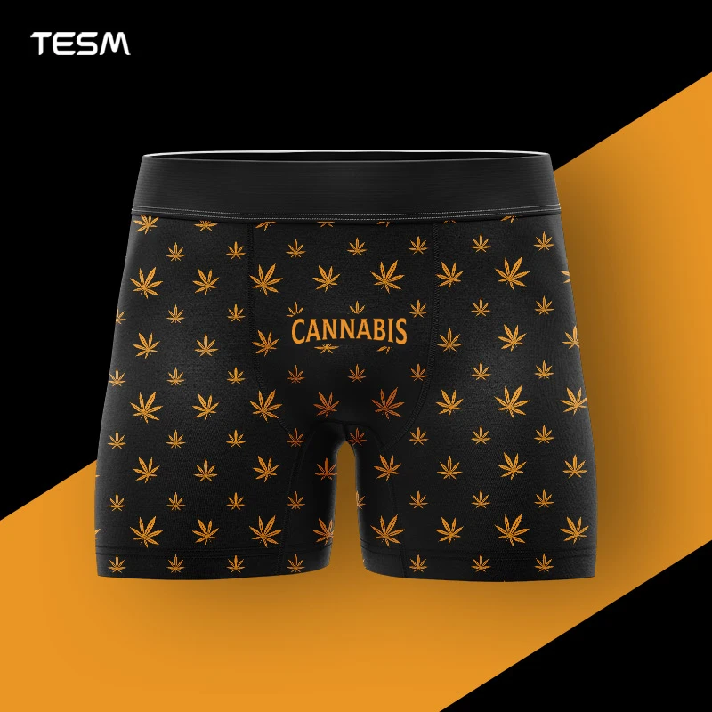 Men Square-Angle Casual Shorts Comfortable Soft Underwear with High-Definition Print Pattern Four-Angle Design Fan Gift