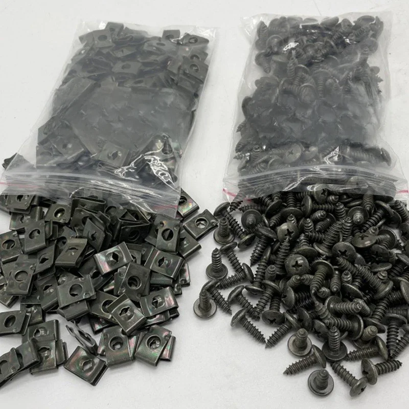Zelftappende Schroeven Metalen Bevestigingsclip voor Auto Motor U-Type Clip met Schroef Anti-roest Bescherming Clip Schroef Ijzeren Plaat Kit - afbeelding 2