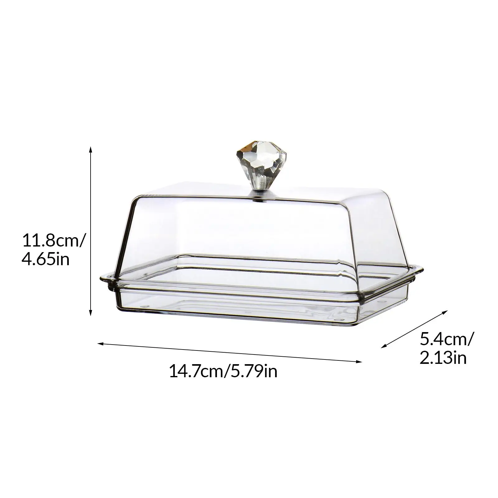 Rectangular Clear Butter Dish with Lid - Home Kitchen Restaurant Butter Storage Box Cheese Case Rectangular Butter Keeper Tray