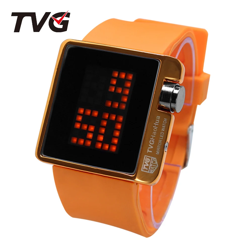 TVG Brand electronic Silicone Strap cartoon-watch LED Display Children Digital Cartoon for kid Waterproof Gift Box Youth Student