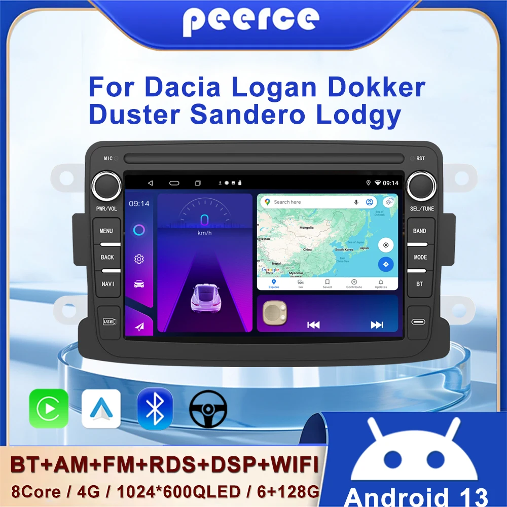 7inch 2Din Android Car Radio for Renault Dacia Sandero Duster Captur Lada Xray 2 Logan Dokker Auto Multimedia GPS WIFI BT 4G+64G