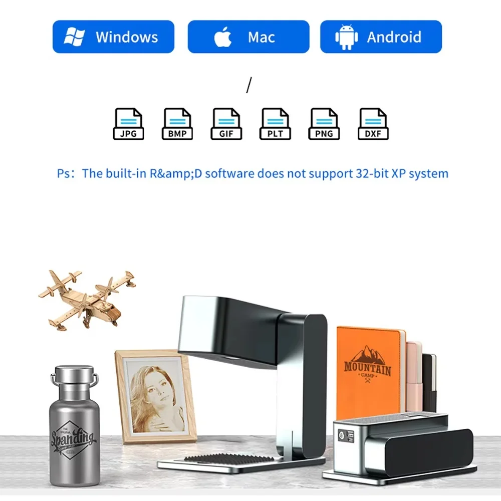 Laser Engraving Machine Portable Foldable Fully Automatic Cutting 5W Marking Machine Laser Engraver for Personalized Logo Marker