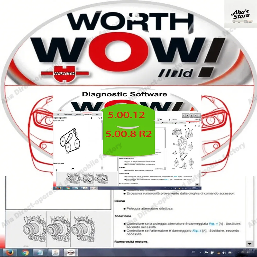 

WOW V5.00.12 Car accessories Diagnostic software + WOW v5.00.8 R2 with Kengen Clear fault codes Multi-languages Reset function