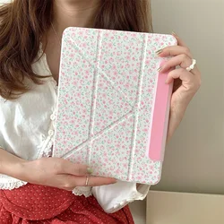 Cute Pink Flower Tablet Case For Apple iPad Pro 4 5 6 Generation 12.9 inch 11