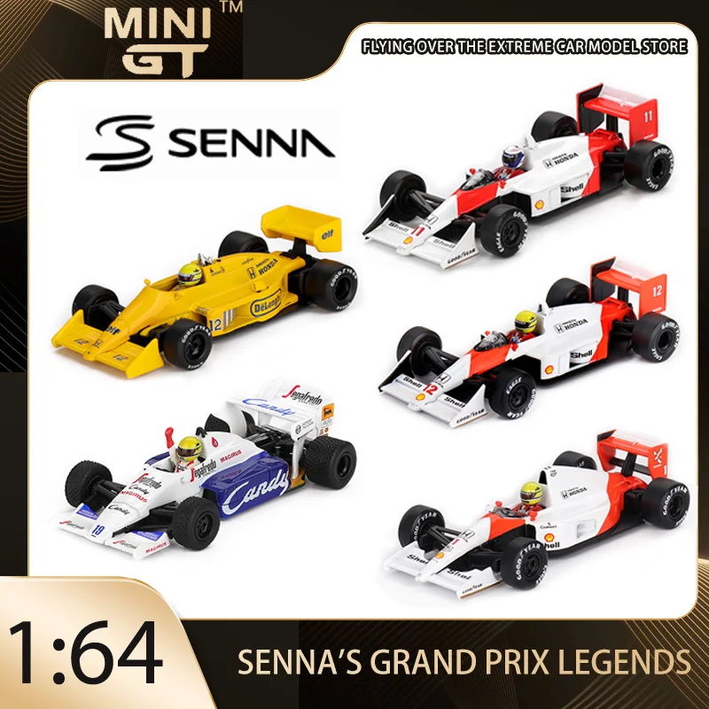 

MINI GT 1:64 Айртон Сенна Толман 1984 Толман TG184 Лотос 99T # 12 1987 MP4/6 # 1 МП4/4 # Модель автомобиля из сплава Alain Prost 11, подарочная игрушка