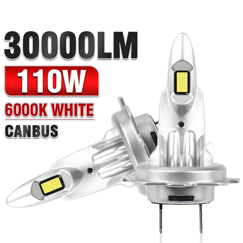 

2PCS H1 H4 H7 LED Lamps 30000LM 110W Car Light CSP 6000K H1 Bulb H11 9005 9006 HB3 HB4 H8 H9 1:1 Mini Auto Fog Luces Fanless 12V