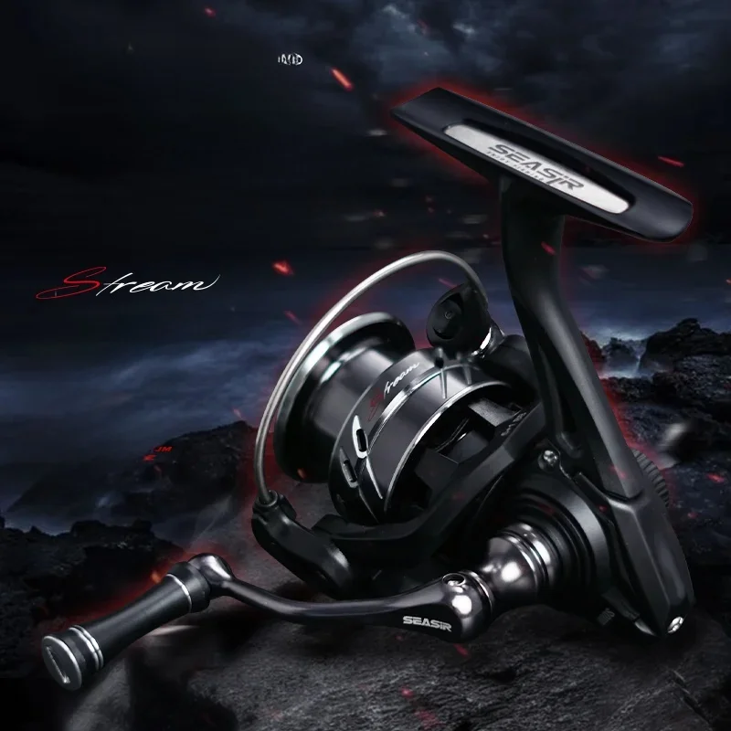 SEASIR Stream Spinnrolle 139 g Ultraleichte Carbon-Unterlegscheiben Max. Zugkraft 6 kg 5+1BB 5,4:1 Übersetzungsverhältnis Angelrad