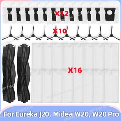 Compatible con Eureka J20 / Midea W20 / W20 Pro Piezas de Repuesto para Aspiradora Robot Rodillo Principal Cepillo Lateral Filtro Hepa Bolsa de Polvo Accesorios