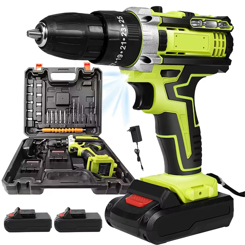 Perceuse à percussion sans fil 28V, tournevis électrique, batterie Rechargeable, marteau à main sans fil, 25 + 3 paramètres de couple, outils électriques