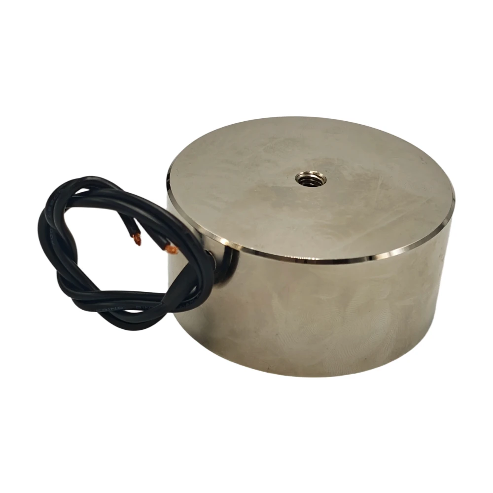 XRN-XP80X38 Round Electromagnet Solenoid Suction Cup 100kg Holding Force Heavy Duty Industrial Electric Magnet