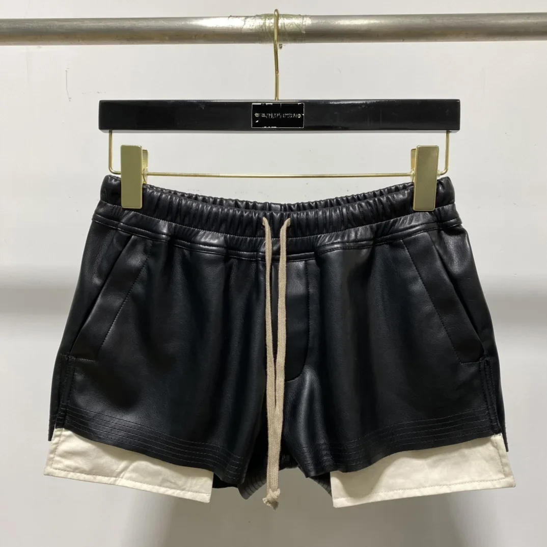 Owen Seak Dames Casual Short Mini Slim Fit PU-leer Zomer Gothic Dames High Street Outdoor Wear Trompet Zeemeermin Zwart Kort - afbeelding 2