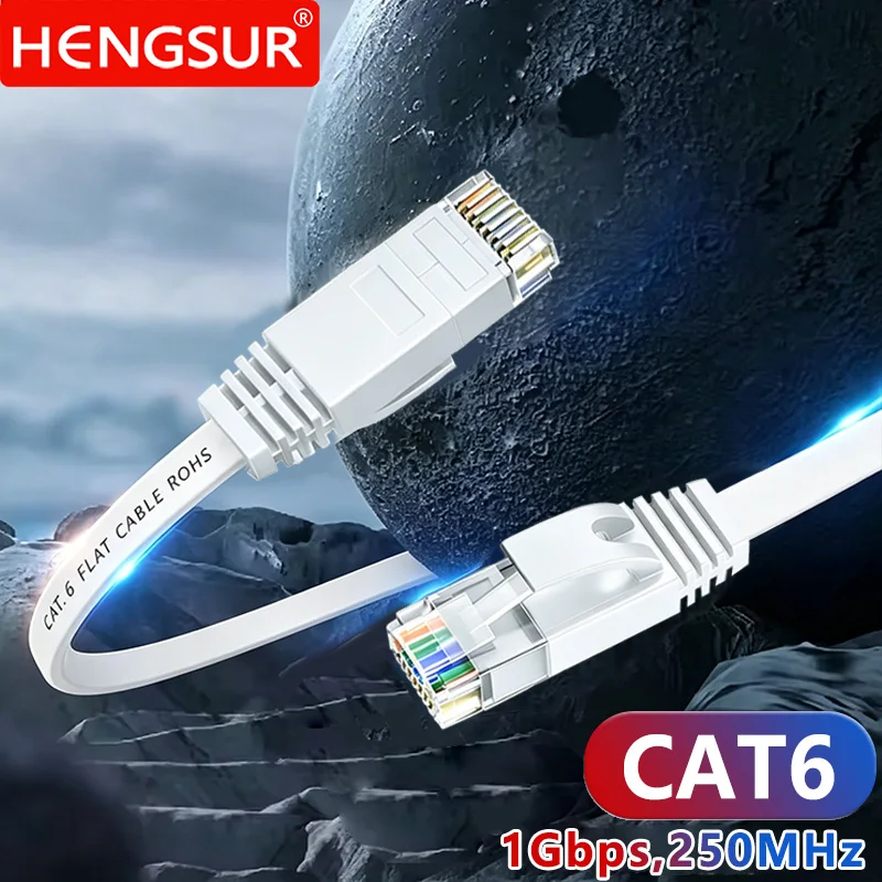 

CAT6 Ethernet Cable 1GBps Network Cable 50m RJ45 Patch Cord LAN Cord White Flat for Router Modem Cable Ethernet Cat6