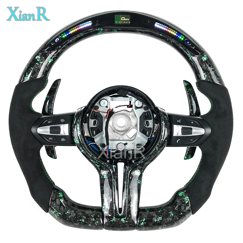 

Cars accessories for BMW F10 F30 F85 F86 F87 F90 F91 F92 F93 F20 F21 custom LED green forged carbon fiber steering wheel