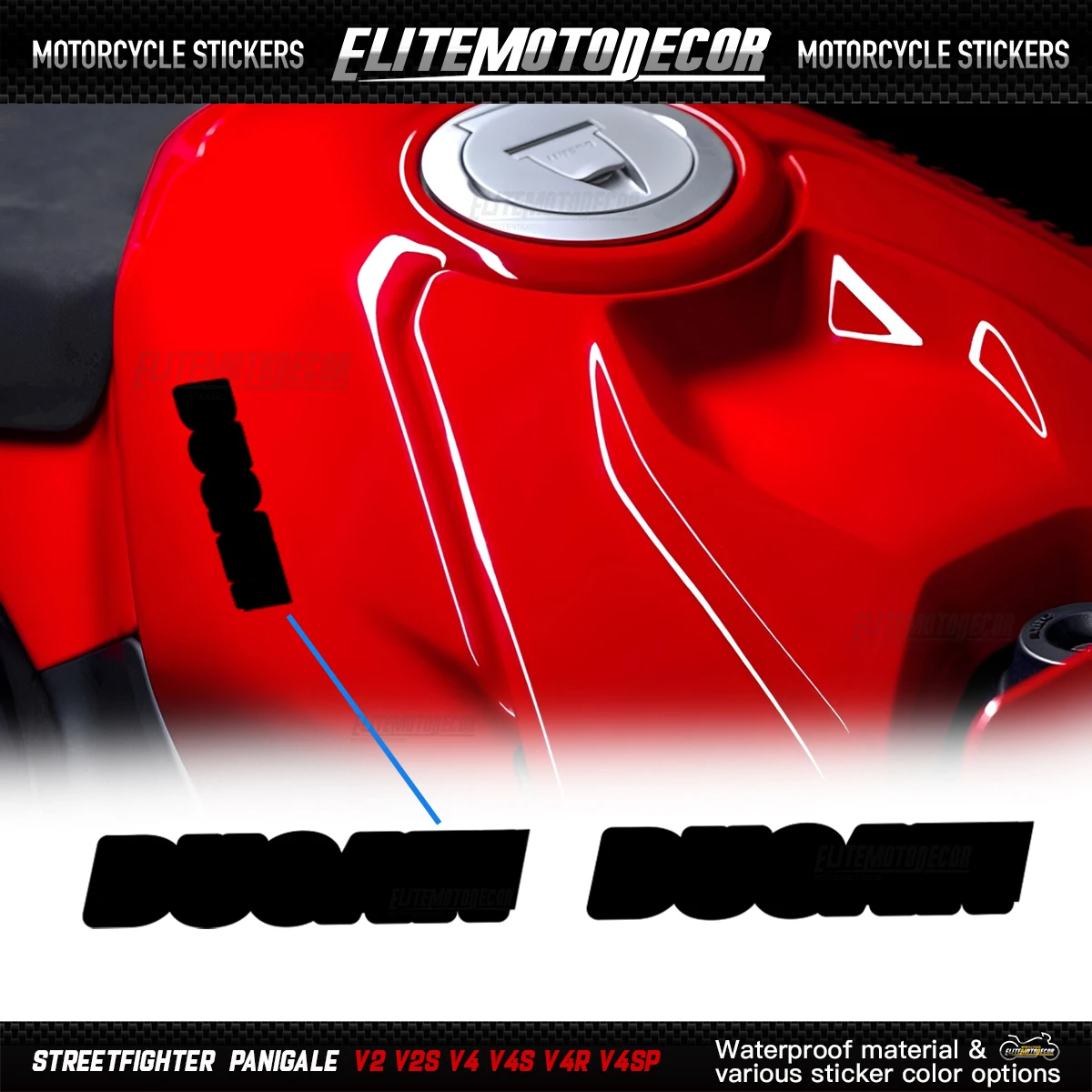

for Ducati Streetfighter Panigale V2 V2S V4 V4S V4R V4SP decal fuel tank letter stickers waterproof modification films