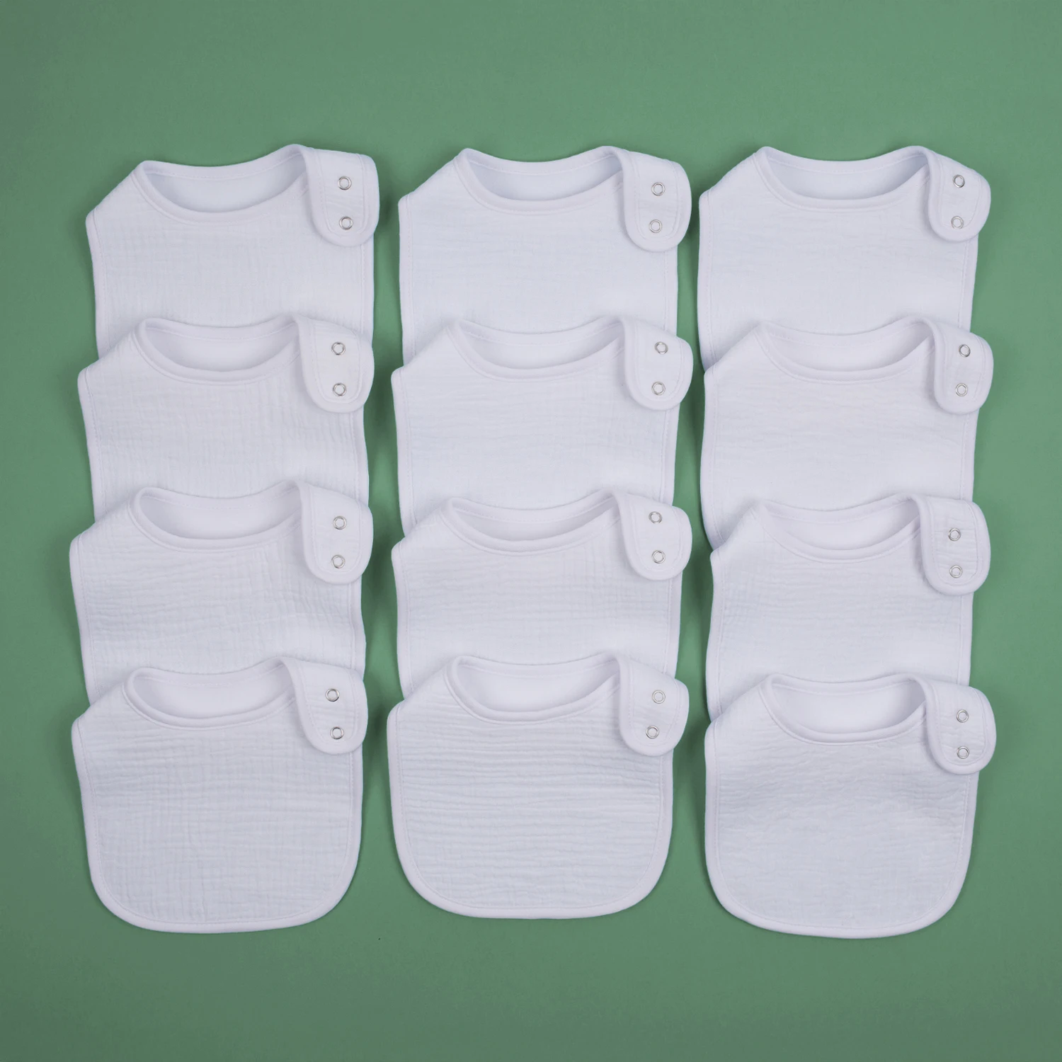 

12 шт. впитывающие и дышащие детские нагрудники, бандана, однотонные нагрудники с регулируемой застежкой для новорожденных мальчиков и девочек